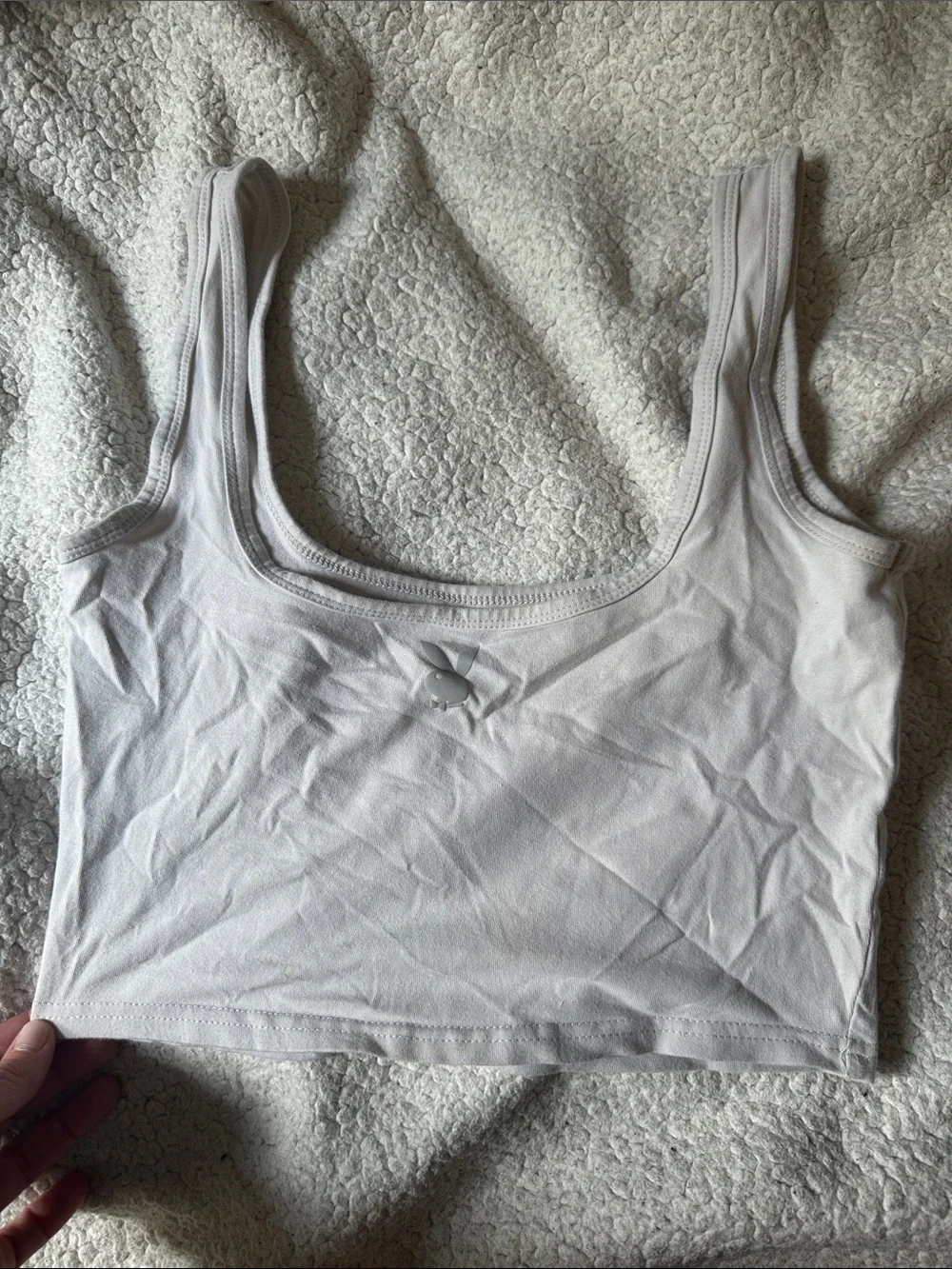 PacSun Scoop Neck Crop Top in Light Cream